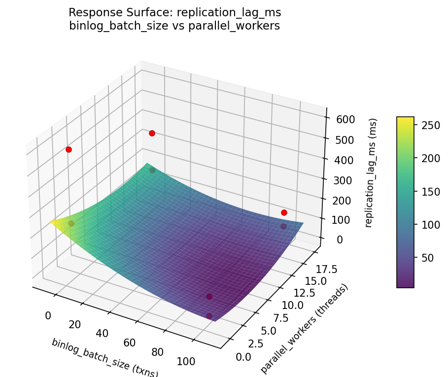 RSM surface: replication lag ms binlog batch size vs parallel workers