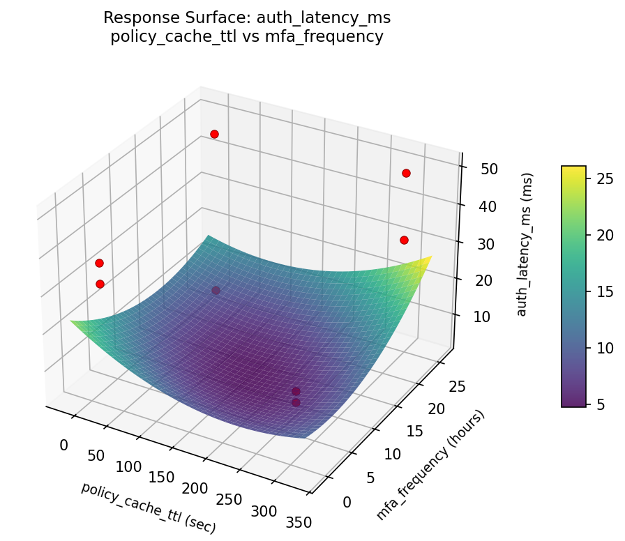 RSM surface: auth latency ms policy cache ttl vs mfa frequency
