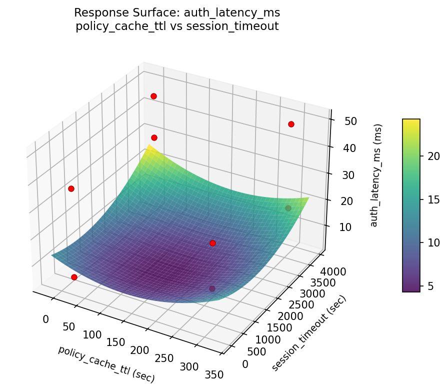 RSM surface: auth latency ms policy cache ttl vs session timeout