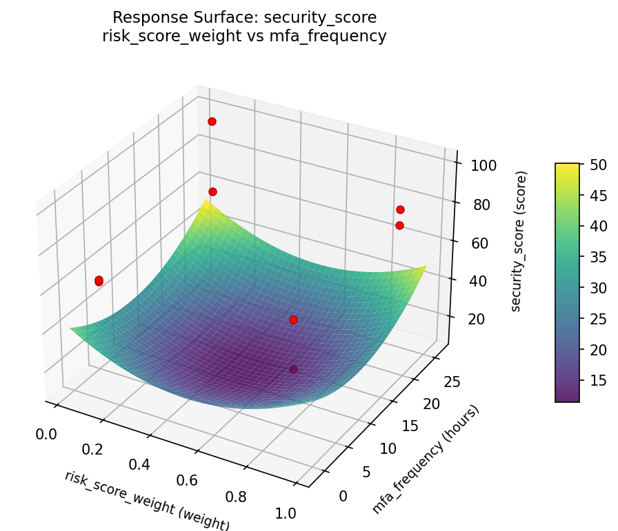 RSM surface: security score risk score weight vs mfa frequency